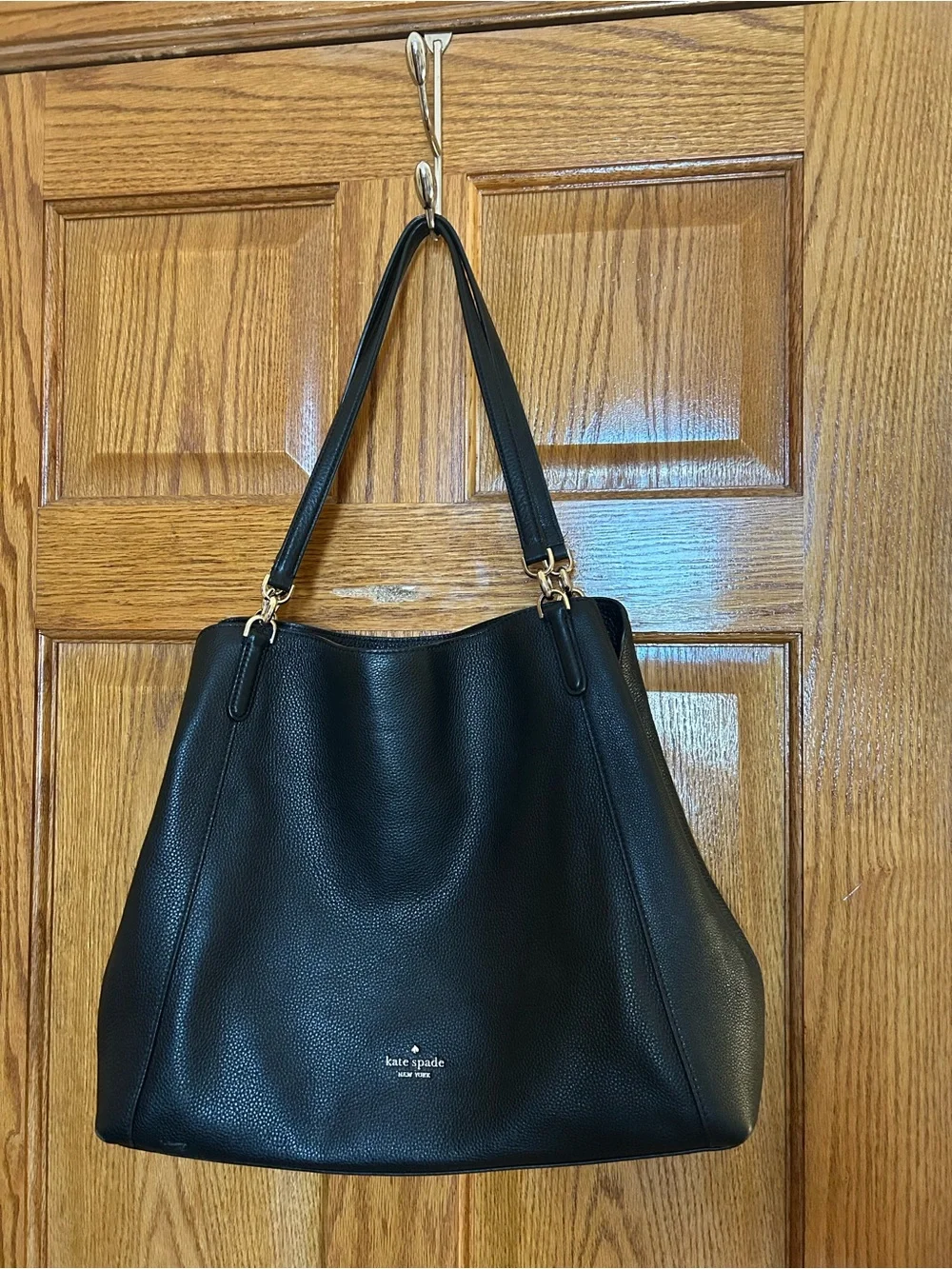 kate spade Black Pebbled Leather Shoulder Tote